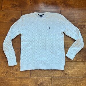 Vintage Ralph Lauren Sport White Cable Knit Sweater
